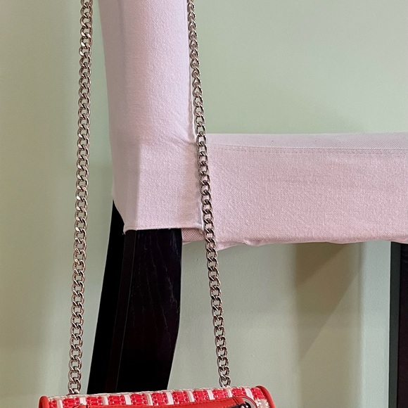 Orange and Cream Checkered Kate Spade Bag - Picture 4 of 6